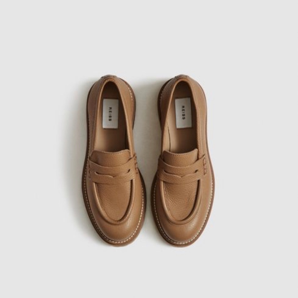 Reiss Beckton Brown Leather Loafers
